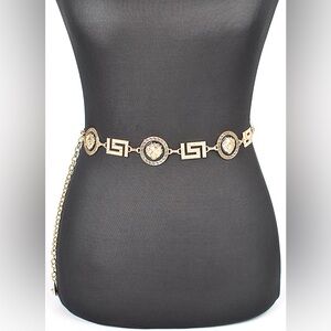 Plus Size Gold or Silver Medallion Chain Statement Belt